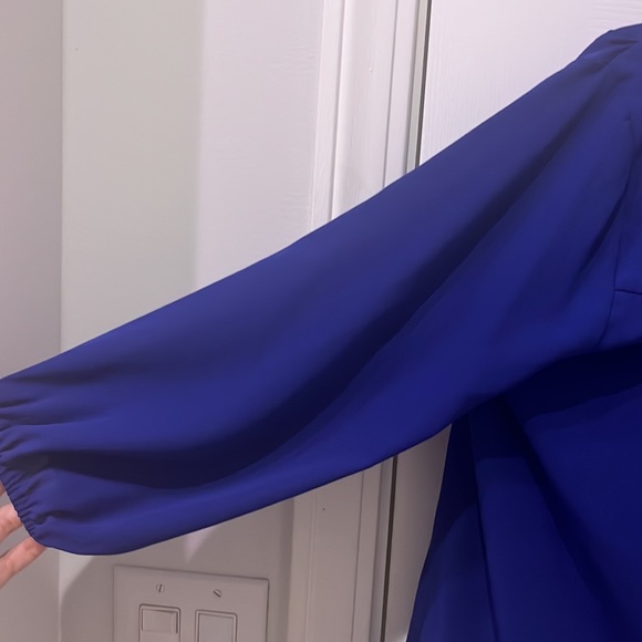 Dark Blue, Formal Women's Blouse - Picture 4 of 6